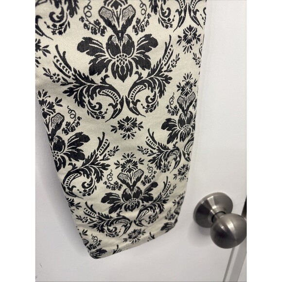 Free People Denim Jeans BlkWhite Floral Womens Size 27 Straight Boho Festival - Picture 10 of 13